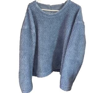 Lululemon women’s Wool Whenever Crew sweatshirt Blue Sherpa Pullover (size 12)